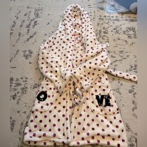 Betsey Johnson, white and pink polkadot robe